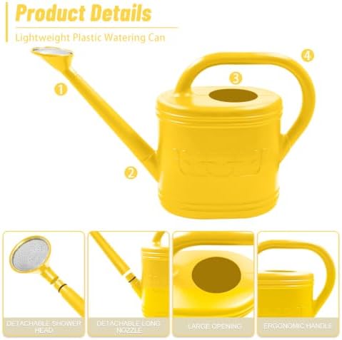 1 Gallon Watering Can, Plant Watering Can with Stainless Steel Shower Head