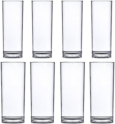 Amazing Abby - Viola Minuto - Plastic Cylinder Vases (8-Piece Set), Acrylic Flower Vases for Wedding Centerpieces, Home Decorations, Office Ornaments, Shatter-Proof, 6" + 7" (H) (Not Glass)