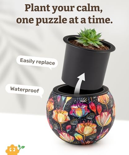 PieceRelax Unique 3D Puzzle Planter - 80 Plastic Pieces [K1118]