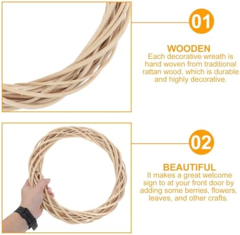 Grapevine Wreath Vine Branch for Decor, 11.41 Inch, Beige