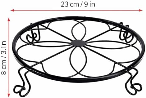 1/2/4 Pack 9/10/12 Inch Heavy Duty Iron Plant Stands - Rustproof Metal Flower Pot Holder for Indoor Outdoor Use, Round Wrought Iron Planter Stand for Corner Gardening, Patio, Balcony Decor- Black (9IN1PCS)
