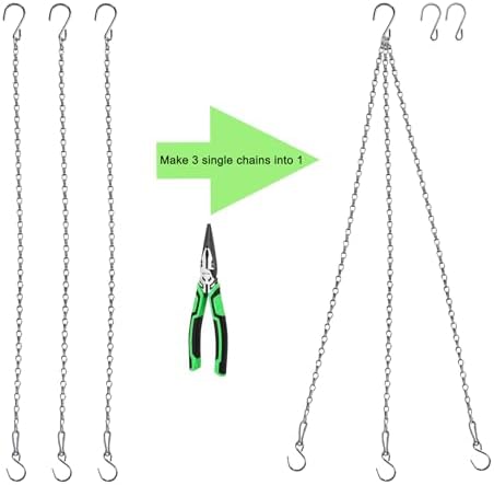 Chain for Hanging Plants,25 Inch Hanging Chain (Silver, 25 Inch-4PCS)