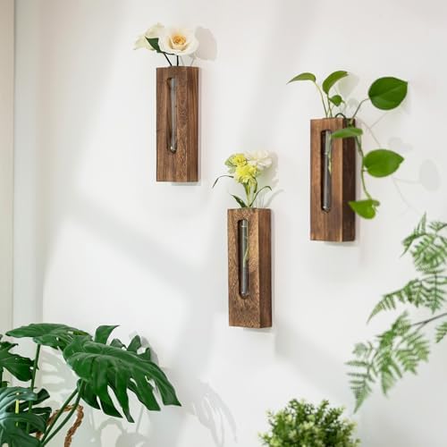Farmhouse Wall Plant Propagation Station with Glass Tubes