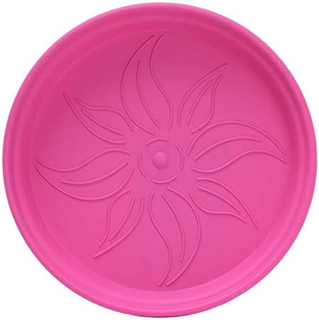 Mintra Garden Pots, 4 Pack Bulk Plastic Plant Pots with Drainage Tray, Round Indoor & Outdoor Decorative Planters with Drain Holes for Flowers, Herbs & Plants, 11cm Diameter – Fuchsia, 4.3 in