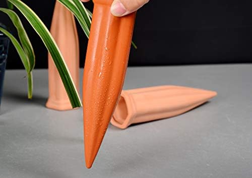 B SEPOR Ceramic Plant Waterer Set of 6 Pack Terracotta Self Watering Spikes,Wine Bottle Plant Watering Devices for Vacation (6Pack)