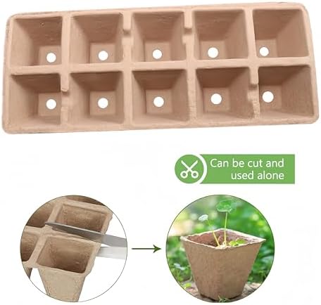240 Cells Seed Starter Tray, 24 Pack Biodegradable Peat Pots, Seed Starter Kit for Seedlings with 24 Labels