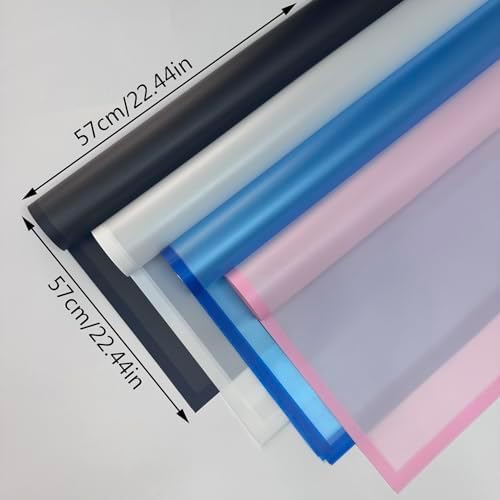 Rumvan Flower Wrapping Paper, 20 Sheets, Waterproof, Floral Bouquet Design, for Wedding, Birthday Gift, DIY Florist Supplies (Translucent white) (Mixed Colours, 80 Sheets)
