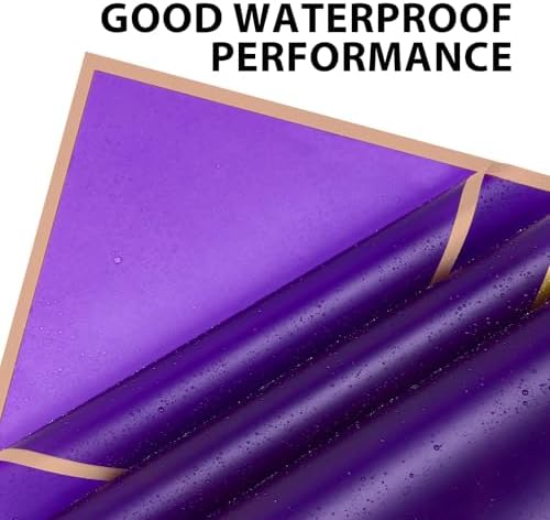 20 Sheet Flower Wrapping Paper-Waterproof Bouquet Paper (Deep purple)