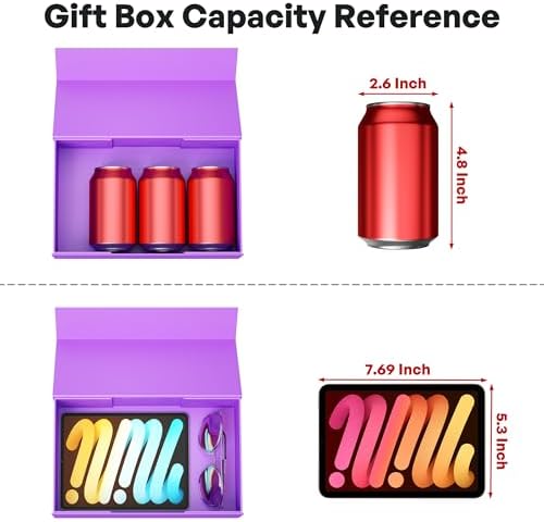 RYDDOY Purple Gift Box, 9.5x6x3'' Gift Boxes with Lids for Presents