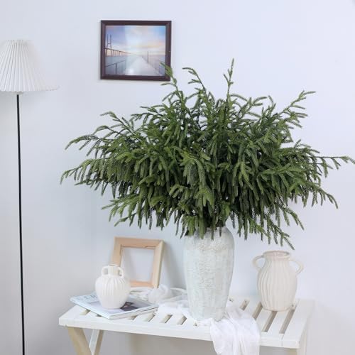 4Pcs 36" Lifelike Touch Artificial Christmas Norfolk Pine Branches for Vase