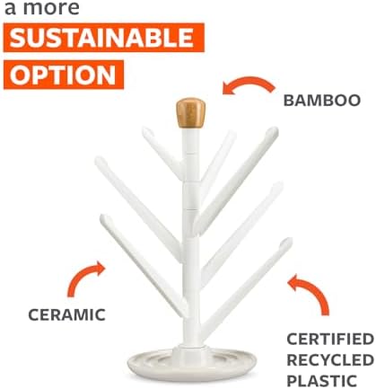 Full Circle Branch Out, Upright Kitchen Drying Rack, Ceramic Base, Perfect for Bottles, Dishcloths, and Bags