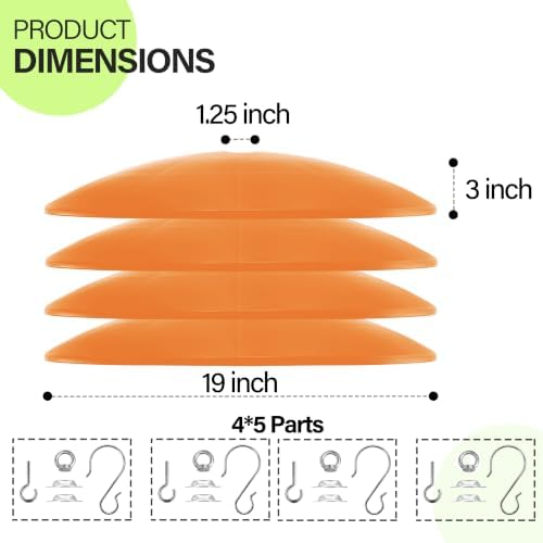 19.25-Inch Extra Large Squirrel Baffle,Hummingbird Feeder Shade Dome Cover, Bird Feeder Rain Guard, Hanging Squirrel Proof for Shepherd's Hook Outdoors (Terracotta) 4 Pack
