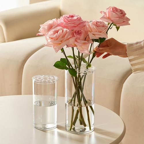 3 Large Clear Acrylic Plastic Cylinder Flower Vase