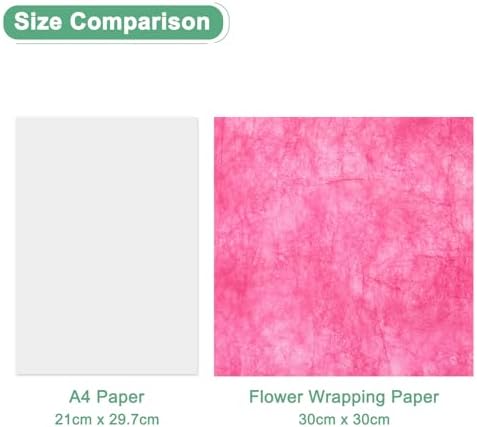 M METERXITY 38-Sheet Korean Cotton Wrapping Flower Paper, 11.8 Inch Waterproof Floral Wrapping Cotton Paper for Bouquets/Gift Packaging [Hot Pink]