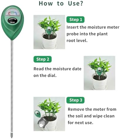 Censinda Soil Moisture Meter, Long Probe Soil Moisture Monitor for House Plants, Soil Hygrometer Moisture Sensor for Indoor & Outdoor, Garden, Farm, Lawn Plant Care, No Battery Needed(Green)