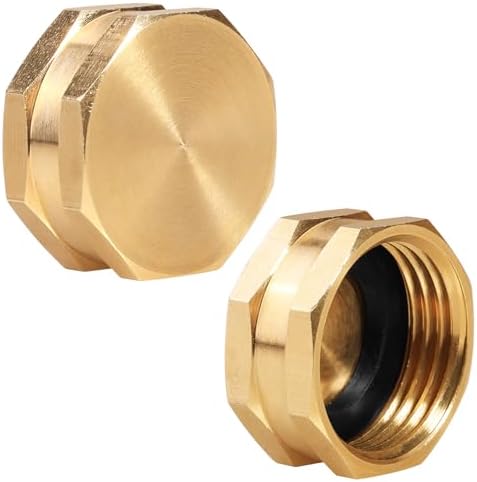 SIGURANTA Brass 3/4" GHT Hose Cap & Plug Set, 10 Pack