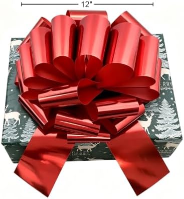 Big Gift Bow 12 Inch Big Red Bow for Gift Car Bike Birthday Decor