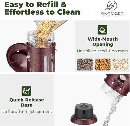 Kingsyard Squirrel Proof Bird Feeders for Outdoors Hanging