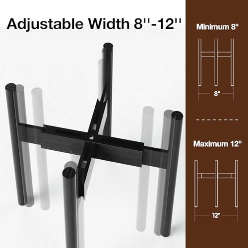 MUDEELA Plant Stand for Indoor, Bamboo Material, Black, 14.5 Inch Tall
