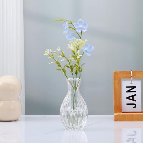 Glass Bud Vases Set of 4, Small Flower Vases for Wedding Centerpiece