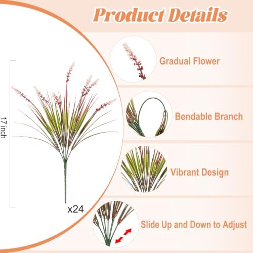 Ammyoo Fake Fall Plants Artificial Monkey Grass for Outdoors Garden Decor
