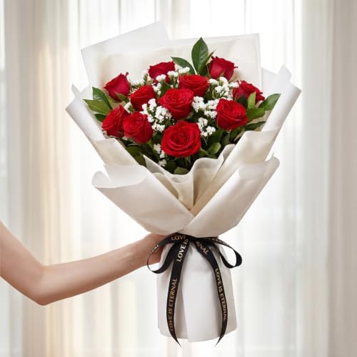 20 Sheet Flower Wrapping Paper-Waterproof Bouquet Paper (Misty White)
