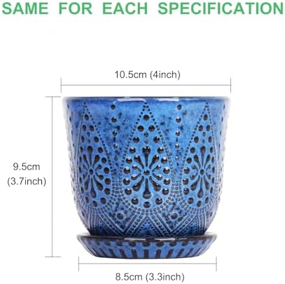 Gepege Ceramic Succulent Pots, 4 Inch Small Plant Pots with Drainage