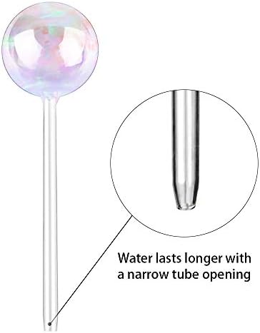 Tomorotec 2Pcs Rainbow Glass Plant Watering Globes, Self Watering Spikes
