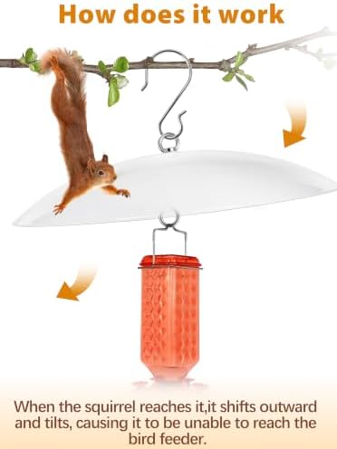 12" Bird Feeder Rain Guard, Hummingbird Feeder Shade Dome Cover, Hanging Baffle for Bird Feeder Pole,Smart Birds Feeder's Umbrella(Translucent), 2 Pack