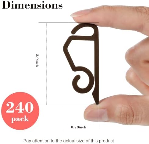 Marsui 240 Pieces Christmas Light Clips Outdoor Gutter Hooks,Coffee