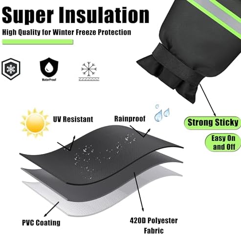 Outdoor Faucet Cover for Winter - Pro 7.1" W x 9.8" H - 4 Pack Outdoor Water Faucet Cover Socks for Winter Freeze Protection Pipe Insulation Reusable Waterproof Insulated Spigot backflow Cover