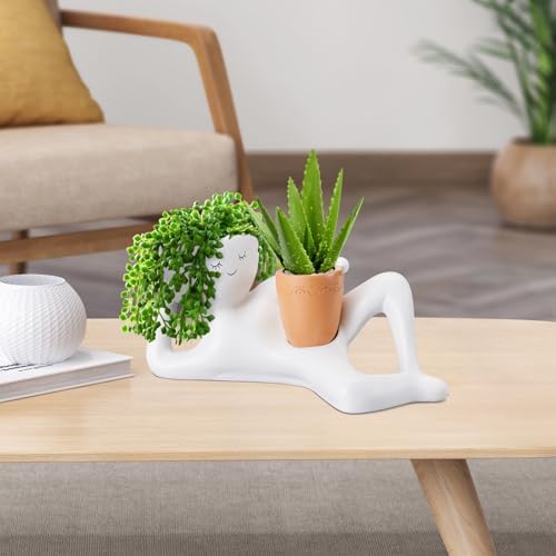 Funny Plant Pots,Lazy Guy Planter Cute Planters for Indoor Pants