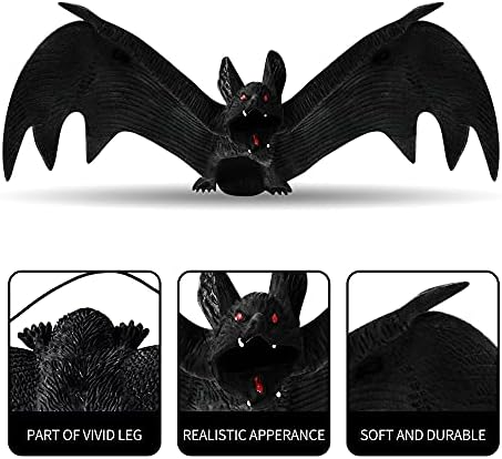 24PCS Halloween Hanging Bats, 5 Sizes Realistic Bat Decorations