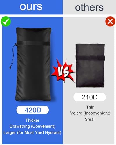 Outdoor Faucet Covers for Winter Freeze Protection, POROLIR Large 35" H X 15" W Thicker Insulation Long Faucet Sock for Outdoor Faucets & Yard Hydrant Hose Bib Insulated Spigot Covers Black