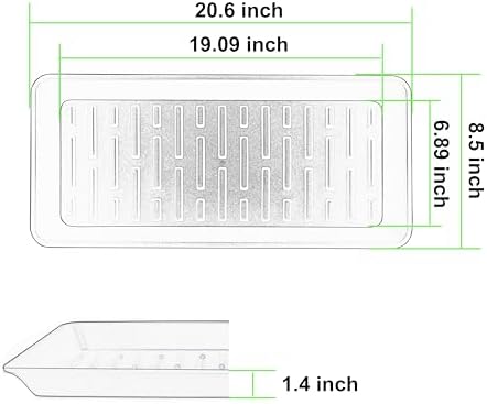 2 Pack Plastic Plant Tray Saucer Rectangular 20 21 Inch, Planter Trays Saucers Indoor Outdoor, Water Drip Tray for Flower Pot, Windowsill, 8.5 x 20.6 Inches, Beige