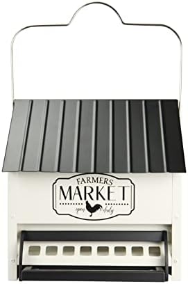 Squirrel Shield Metal Hopper Squirrel Proof Outdoor Wild Bird Seed Feeder, Hanging Bird Feeder, 2 Weight Activated Feeding Ports, Easy to Fill Roof Opening, White