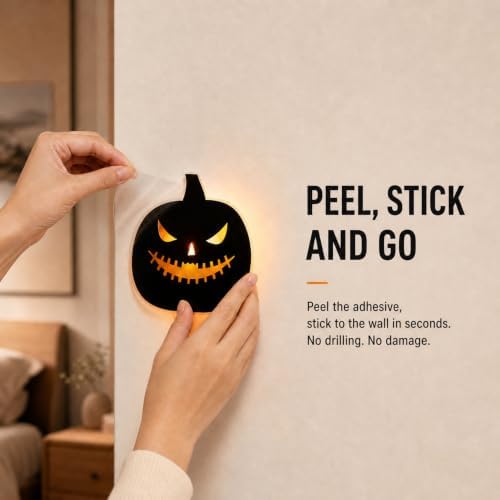 Halloween LED Window Clings, 8 Pack Glowing Silhouette Decorations (8pcs)