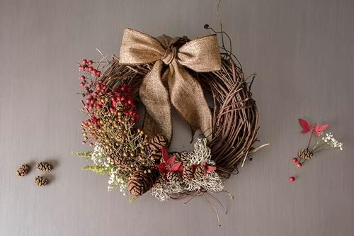 SuperMoss (22604) Orchard Grapevine Wreath - Handcrafted All-Season Front Door Décor, 10”, Natural