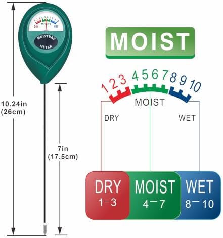 XLUX Plant Soil Moisture Meter, for Indoor and Outdoor use, Battery-Free