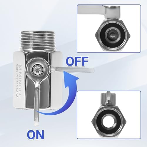 M MINGLE Garden Hose Quick Connect Fittings, Garden Hose Shut Off Valve