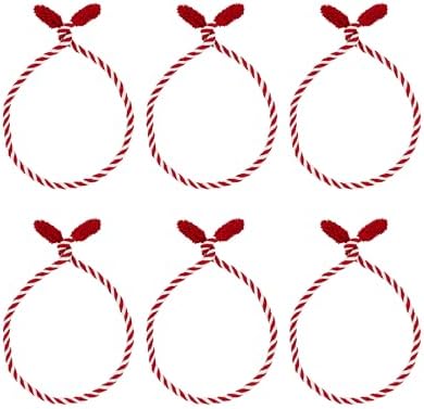 Haute Decor Decorative Twist Ties, 6 Pack, 20 inches (Red/White) - Hang Garland, Lights, Decorations