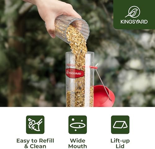 Kingsyard Tube Bird Feeder for Outdoors Hanging