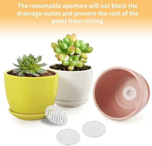 Bivethoi Plant Pot Mesh Hole Cover, 1.8" / 45mm, White, 100pcs
