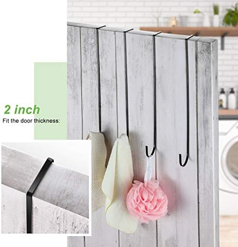 Hotop 6 Pcs 15" Over The Door Hooks Wreath Hanger for Front Door,Black