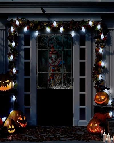 Yigney 2 Pcs Scary Halloween Window Decorations Clown Ghost Window Cover