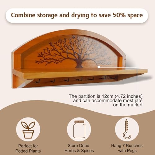 Tree of Life Herb Drying Rack,Floral Display Holder for Garden and Kitchen