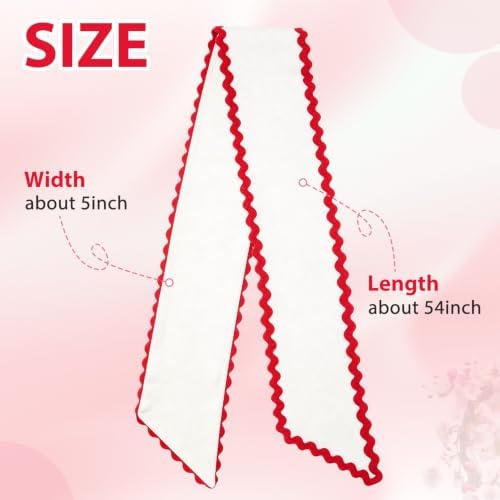 Wreath Sash for Front Door, 2 pcs Scalloped Wreath Ribbon for Porch