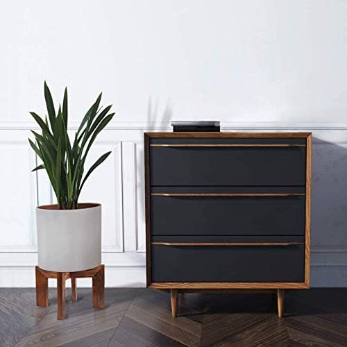Gendral Forwepup 3 Pack wood Plant stand, Mid Century Modern Planter Stand Rattan Flower Pot Stand, Low Short Plant Stands Indoor - Boho Rustic Wooden Stool for Plant Pot Holder, Fit 5-15 Inch Pot