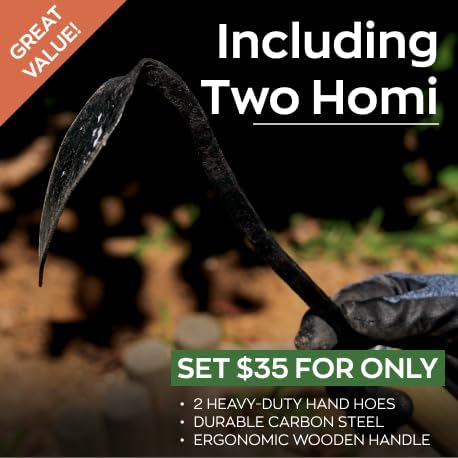Reencle Homi Korean Hand Hoe (Homi) – Traditional Handmade Hand Plow Garden Tool, Forged Steel Blade & Wooden Handle
