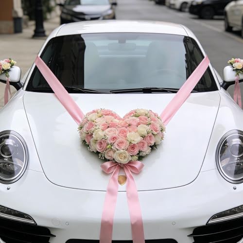 Heart-Shaped Floral Foam Cage with Suction Cup - 20cm for Wedding Car
